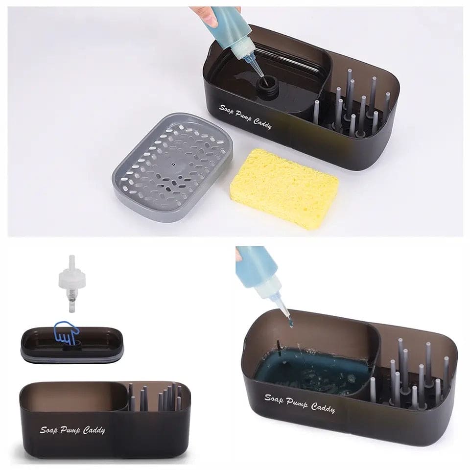 3 In 1 Soap Pump Dispenser, Sink Countertop Dishwashing Storage Box, Automatic Liquid Soap Dispenser, Caddy Soap Pump Dispenser, Kitchen Organizer Tools, Pot Detergent Press Dispenser, Soap Dispenser with Organizer, Soap Caddy Dispenser 3 In 1 Soap Pump Dispenser, Sink Countertop Dishwashing Storage Box, Automatic Liquid Soap Dispenser, Caddy Soap Pump Dispenser, Kitchen Organizer Tools, Pot Detergent Press Dispenser, Soap Dispenser with Organizer, Soap Caddy Dispenser